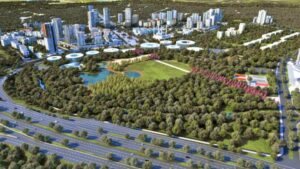Başakşehir’deki 360 dönümlük arsa alanına sahip millet bahçesinin yanı başında