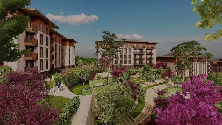 Luxera Nevbahar Life, Kayaşehir’de yatay mimarisi, bahçeli daireleri, sosyal alanları