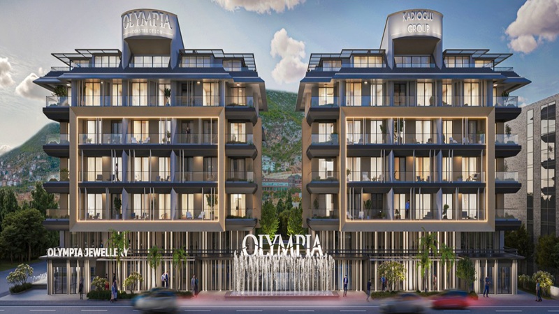 Olympia Cleopatra, Antalya Alanya Dinek Mahallesi’nde modern mimariyle hayata geçiriliyor.