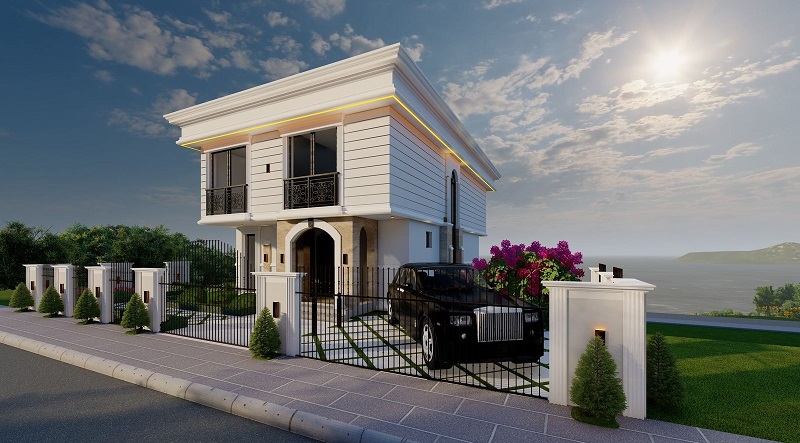 Villa Panorama Güzelce projesi panoramik bir deniz manzarasına sahip konumuyla