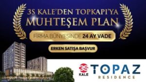 TOPAZ Residence projesi İstanbul ilinin, Topkapı ilçesinde yükseliyor. 3S Kale